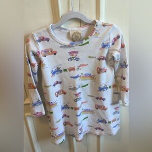 TBBC Colorful Vehicle Print Long Sleeve Dress
